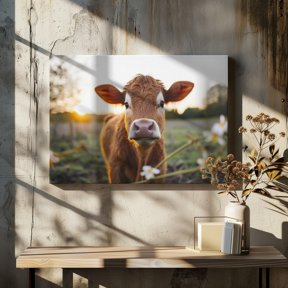 Cow at Sunrise | Canvas
