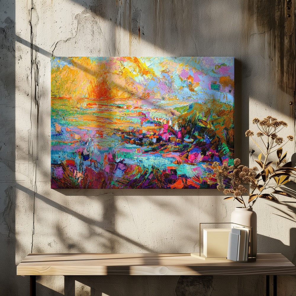 Sunset Over A Vivid Landscape | Canvas