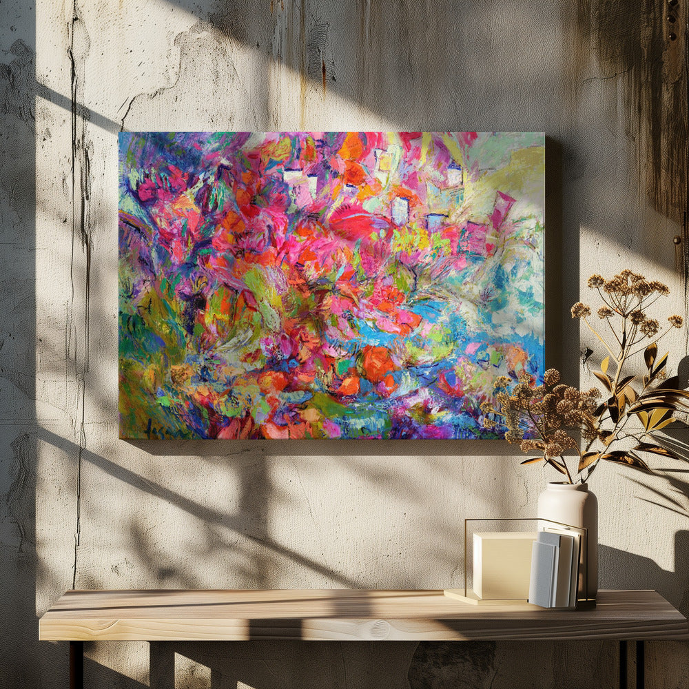 Luminous Petal Cascade | Canvas