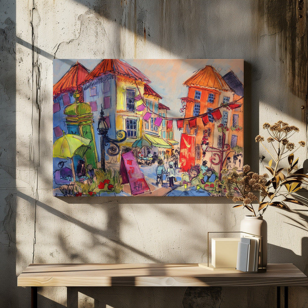 Vibrant Street Scene | Canvas