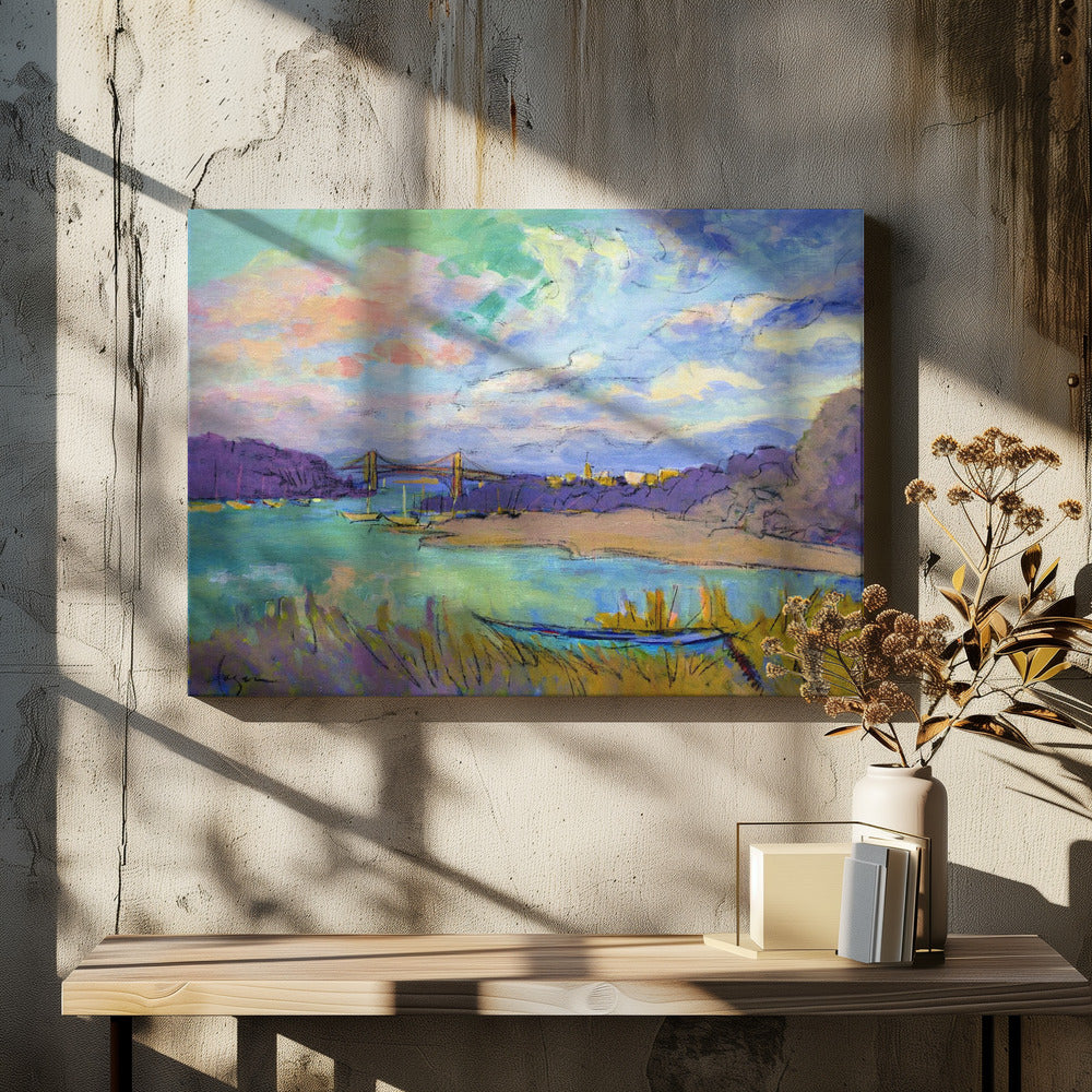 Serene River Skies | Canvas