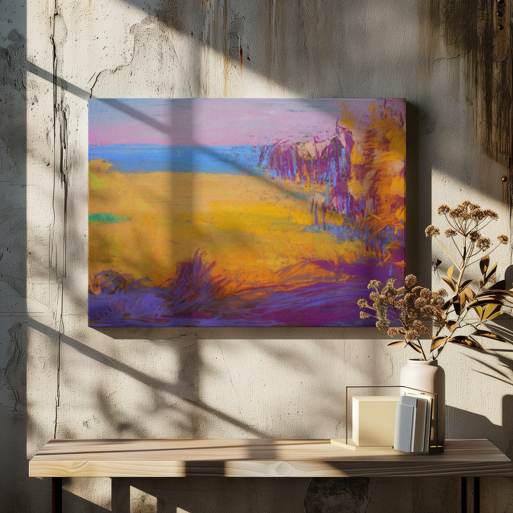 Vibrant Sunset Fields | Canvas