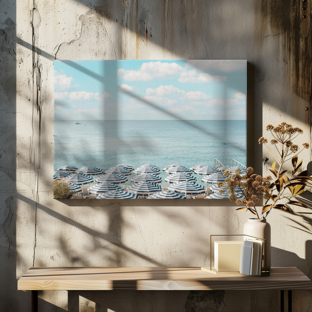 French Riviera Beach Umbrellas II | Canvas