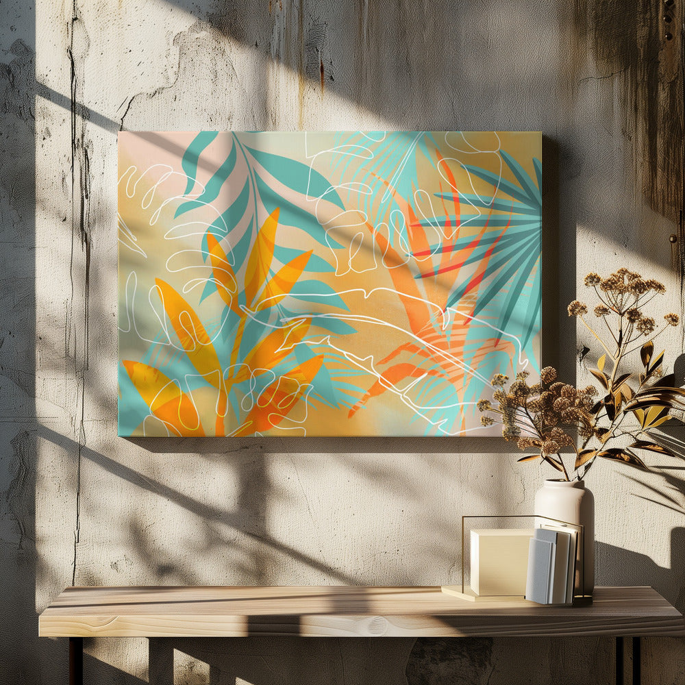 Tropical Summer Orange Turquoise | Canvas