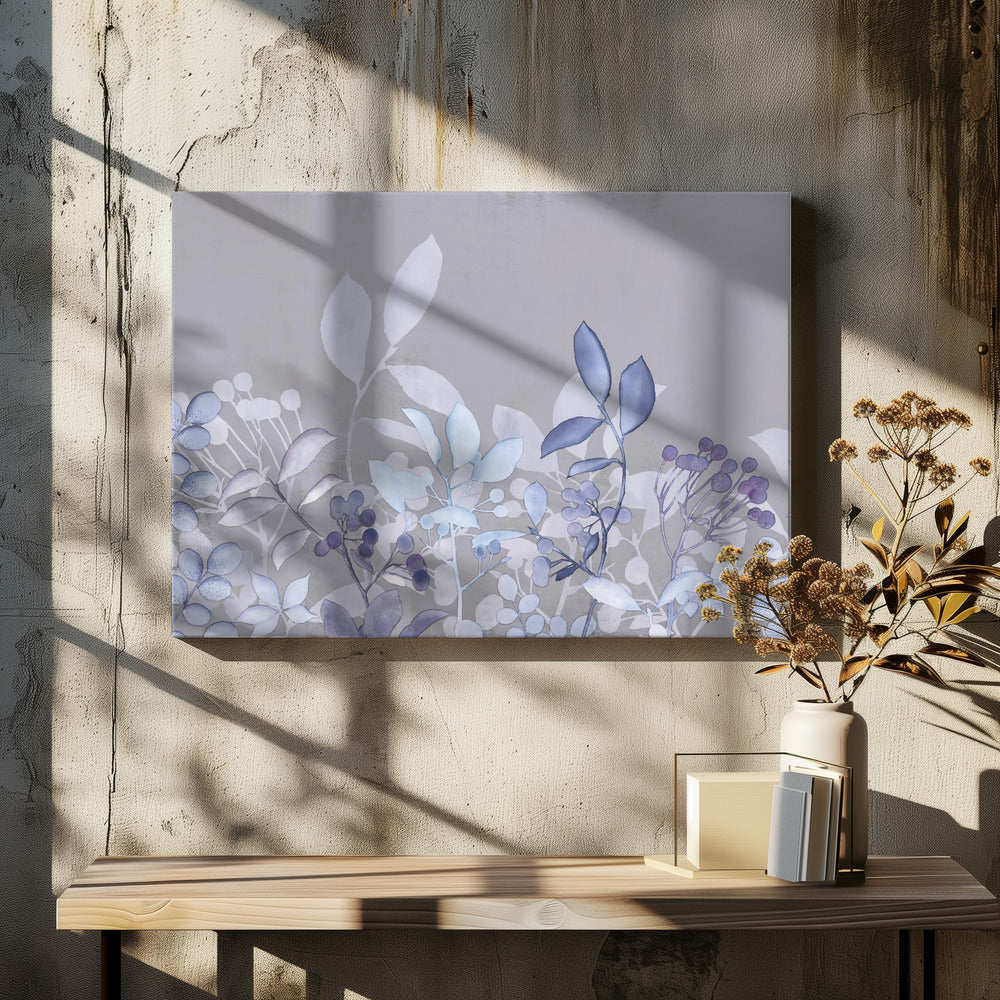 Watercolor Pastel Garden Blue | Canvas