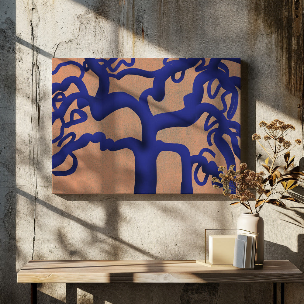 Twisting Indigo Tree | Canvas