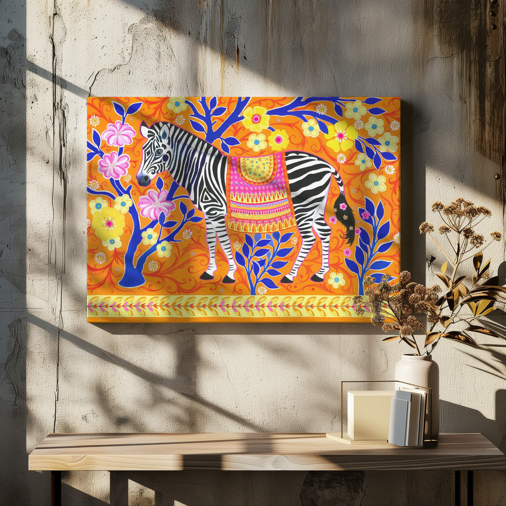 Zebra&#039;s Vibrant Dream | Canvas