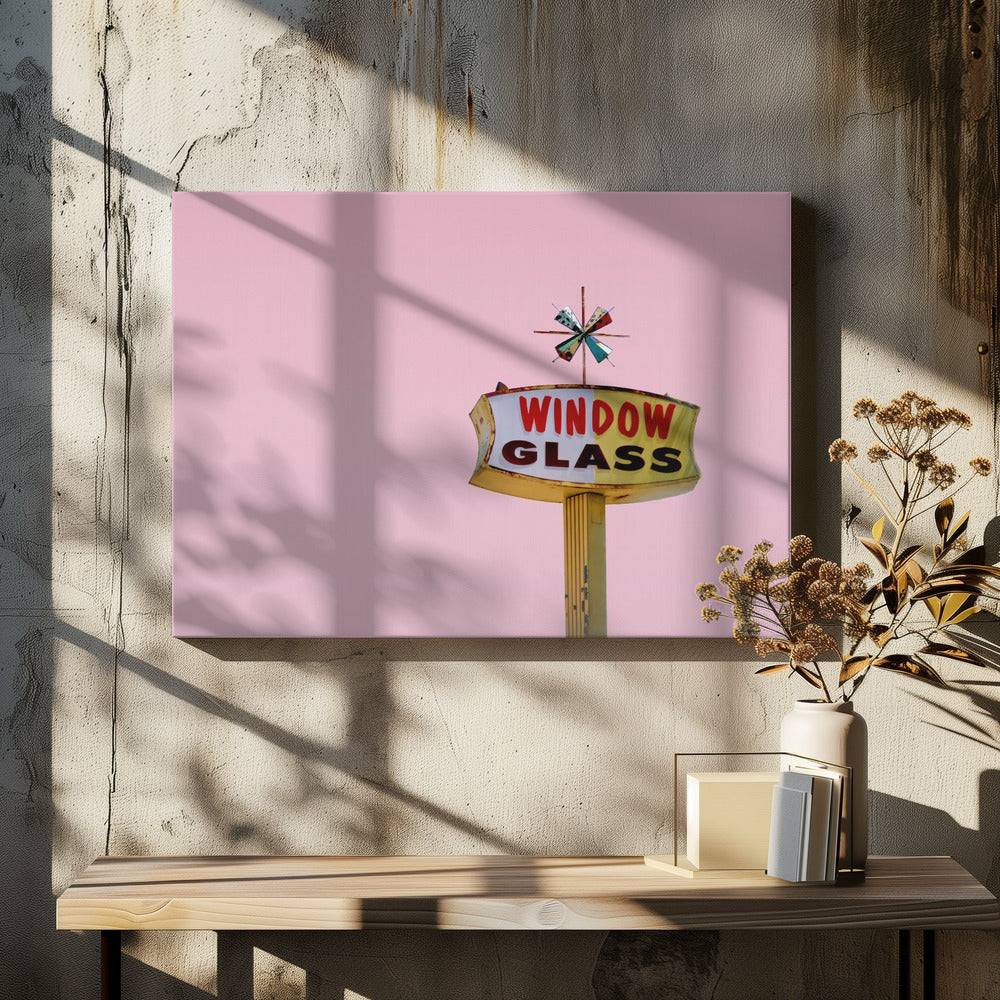 Atomic Pink Starburst Vintage Sign | Canvas