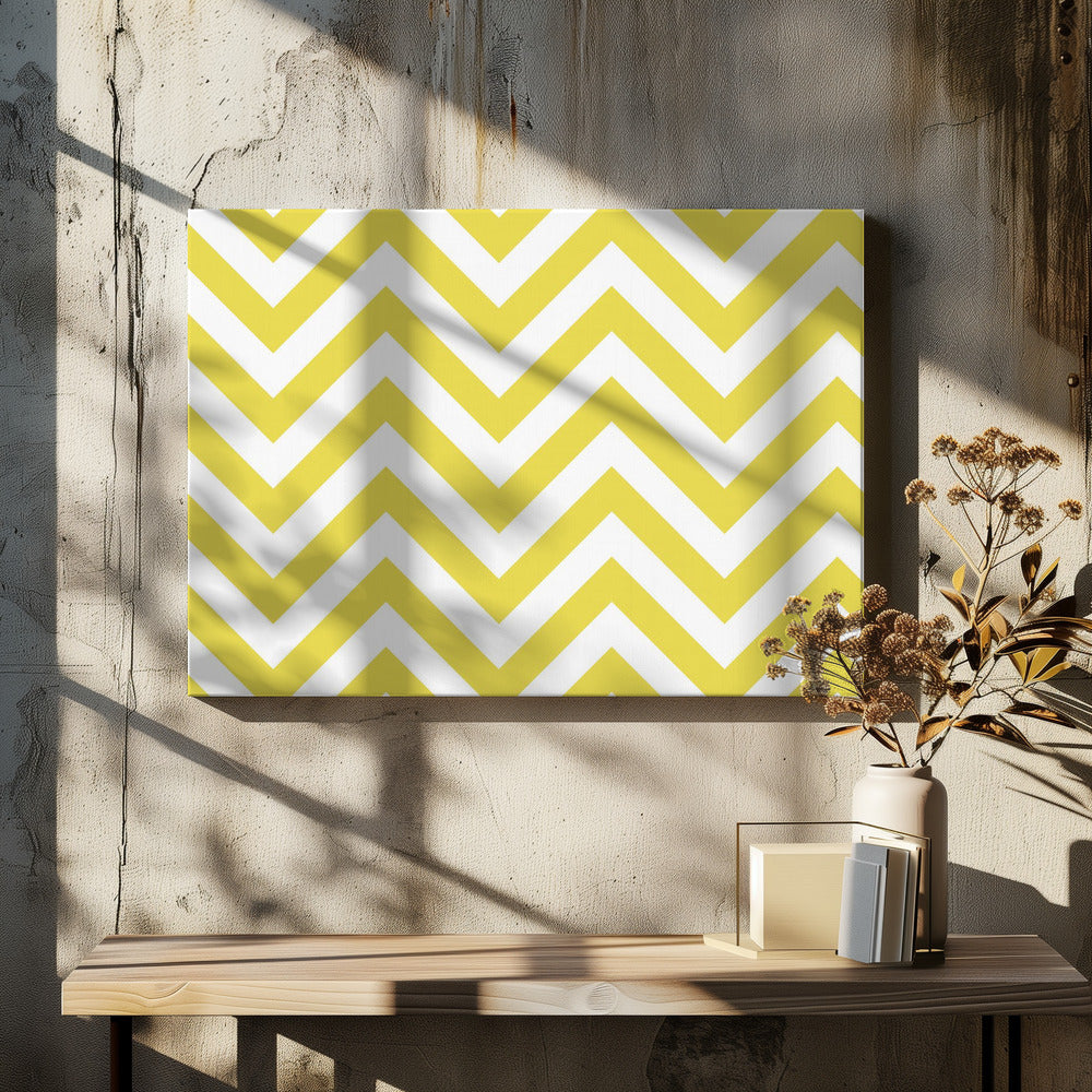 Chevron Yellow and White | Canvas