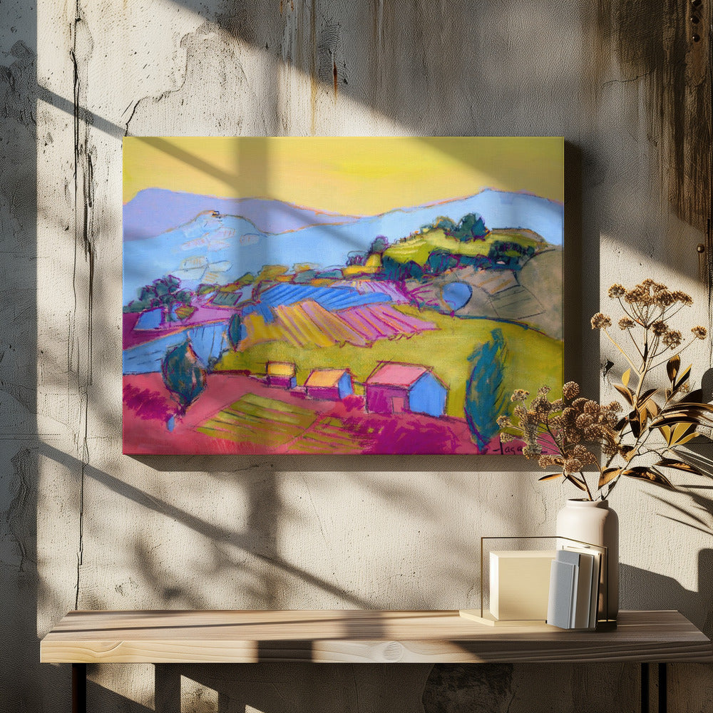 Pastel Hillside View | Canvas