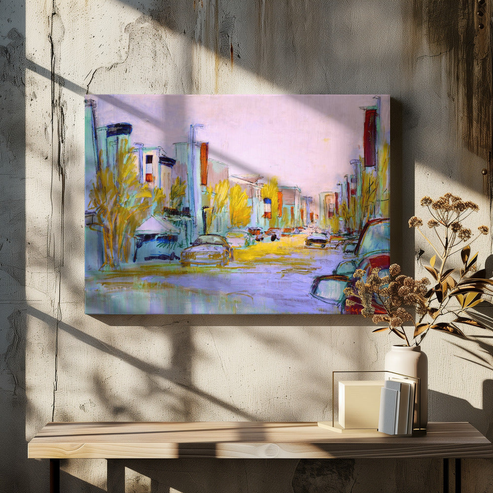 Sunlit Street Scene | Canvas