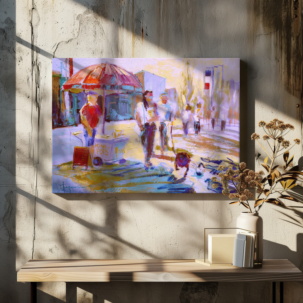 Sunny Stroll Scene | Canvas