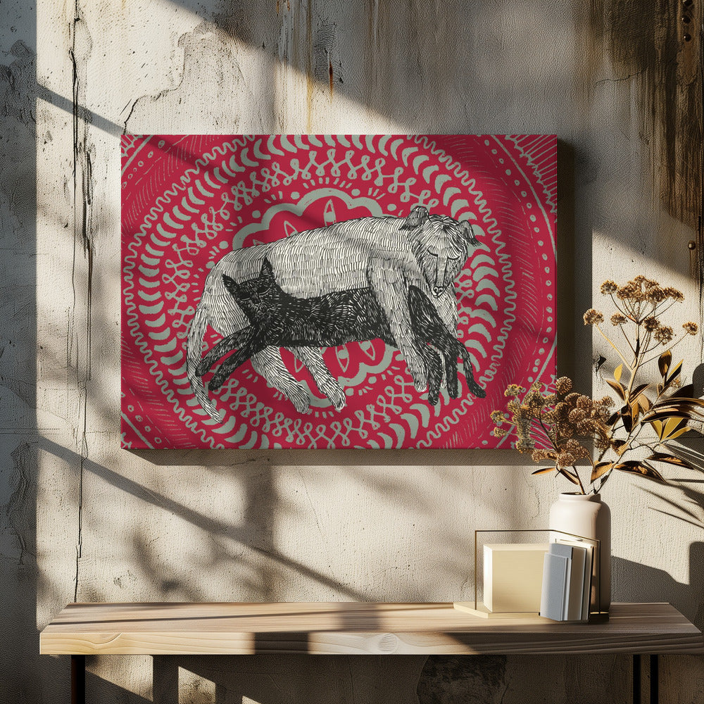 The Cat and The Dog | Canvas