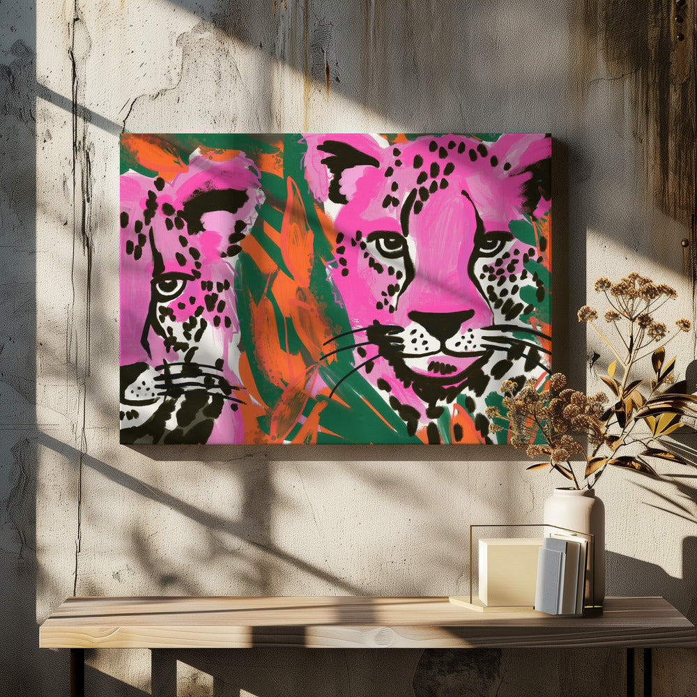 Pink Cheetah Duo | Canvas