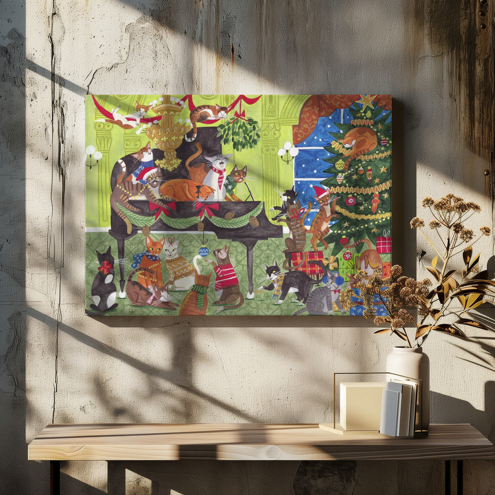 Cats playing piano | Canvas