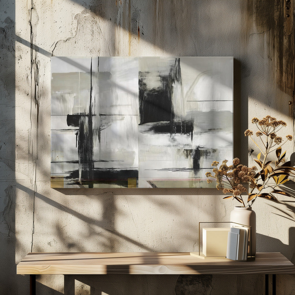 Present Future Black and White Abstract Textures 1 | Canvas