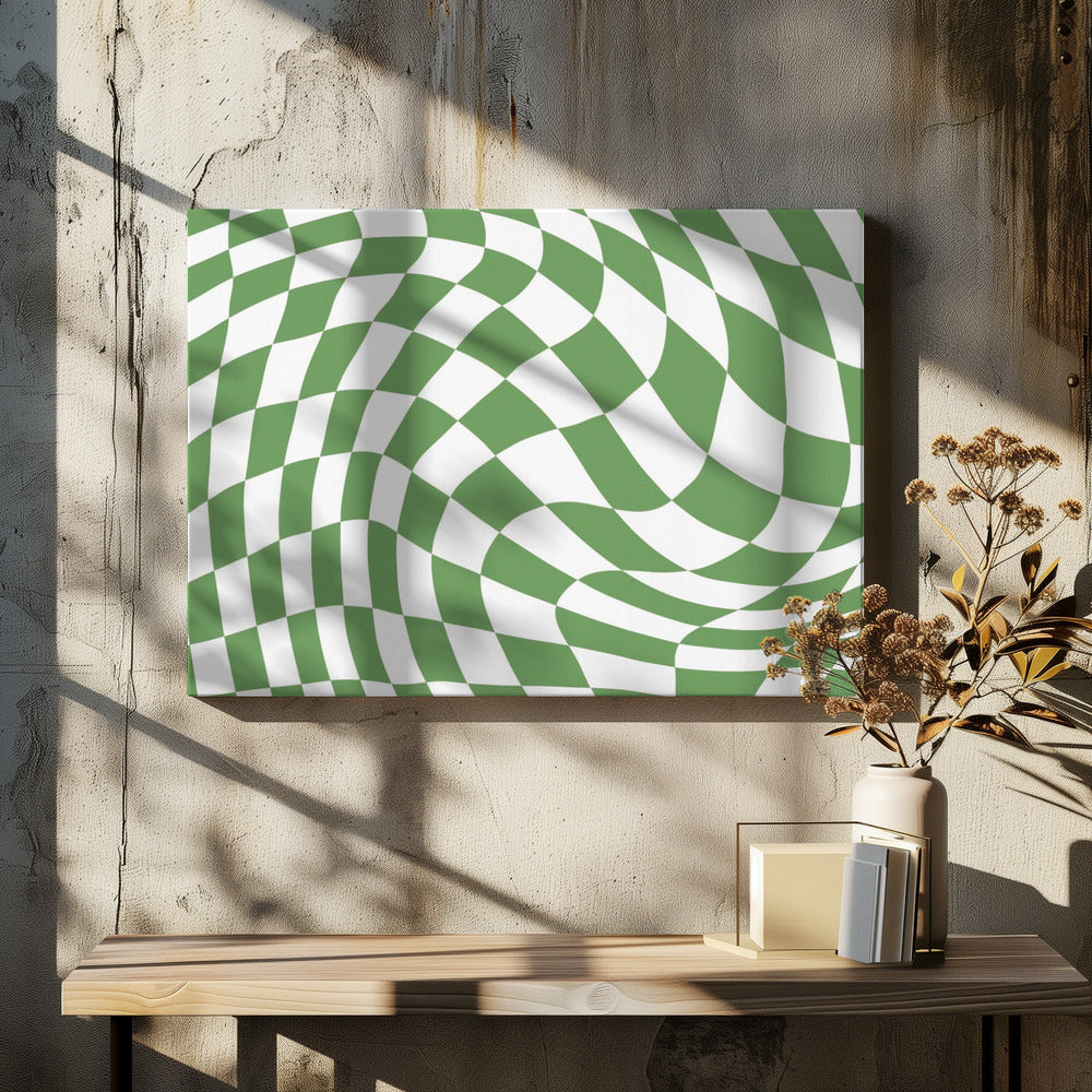 Green Checkerboard | Canvas