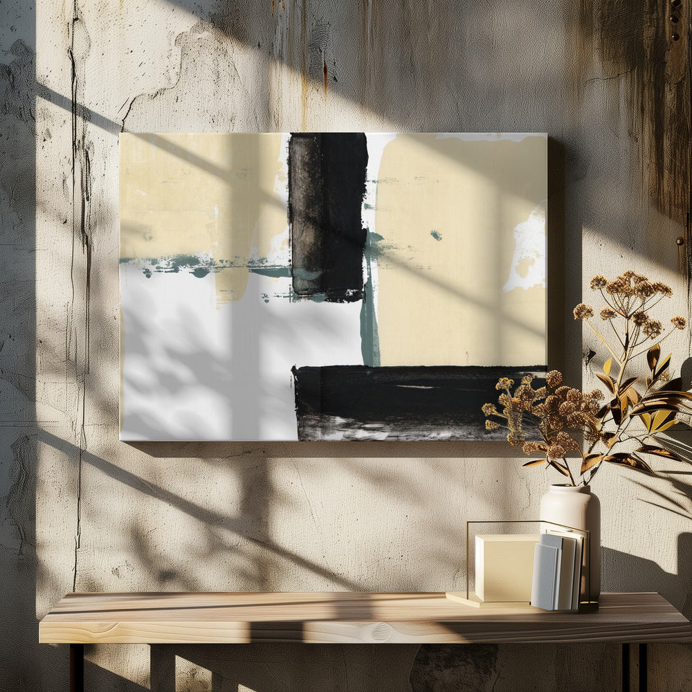 Neutral &amp; Black Art Print No 1 | Canvas