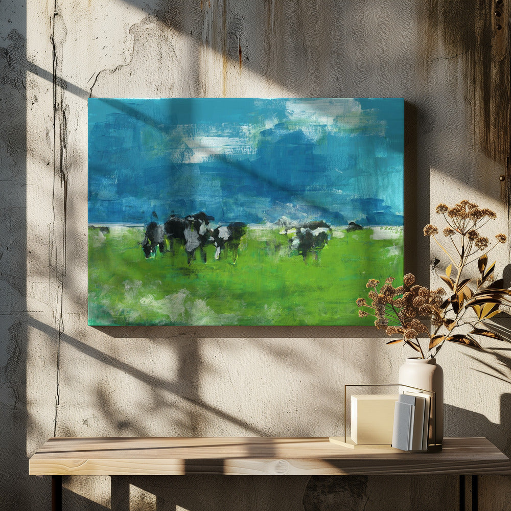 Cows In Landscape Print No 1 | Canvas