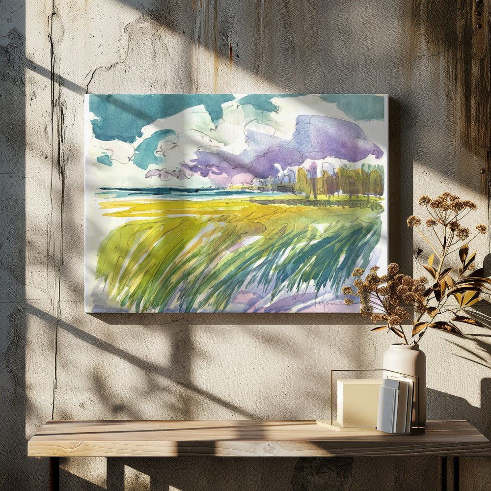 Serene Meadow Skies | Canvas