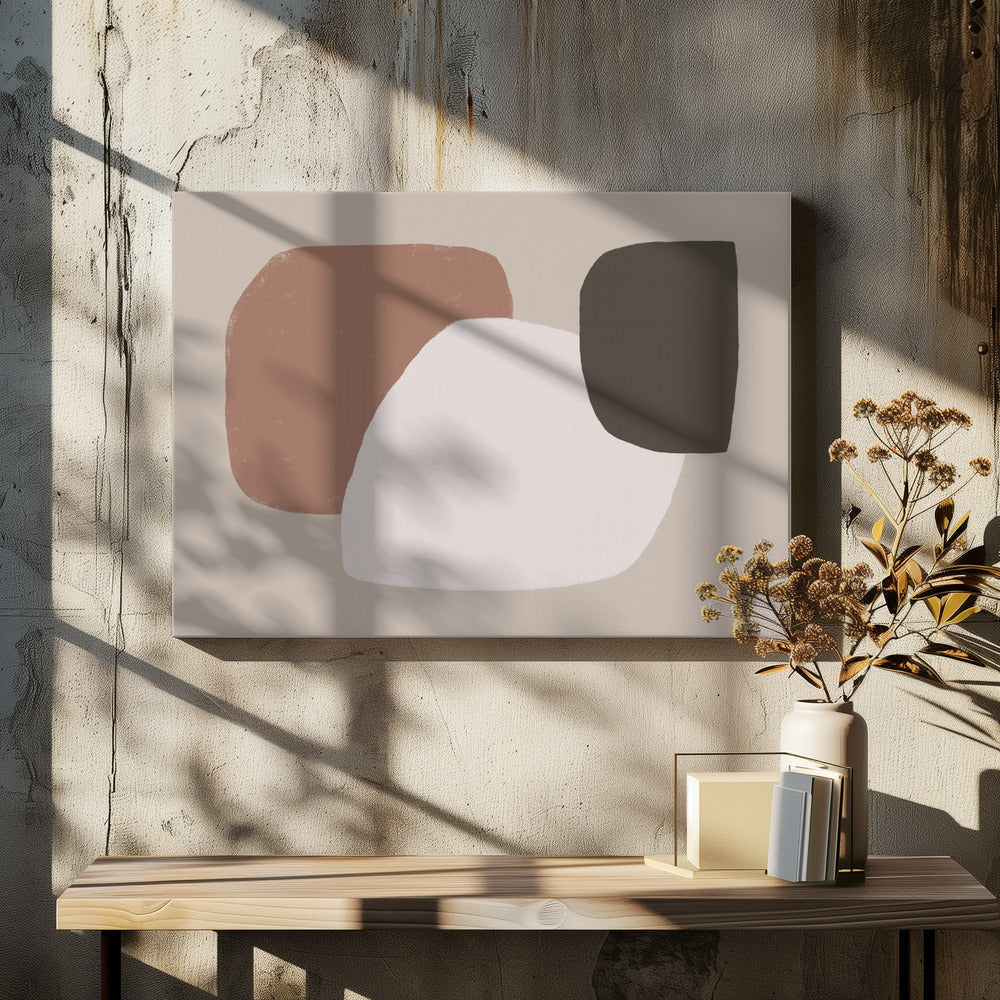 Geometric Shapes in Brown White and Black | Canvas
