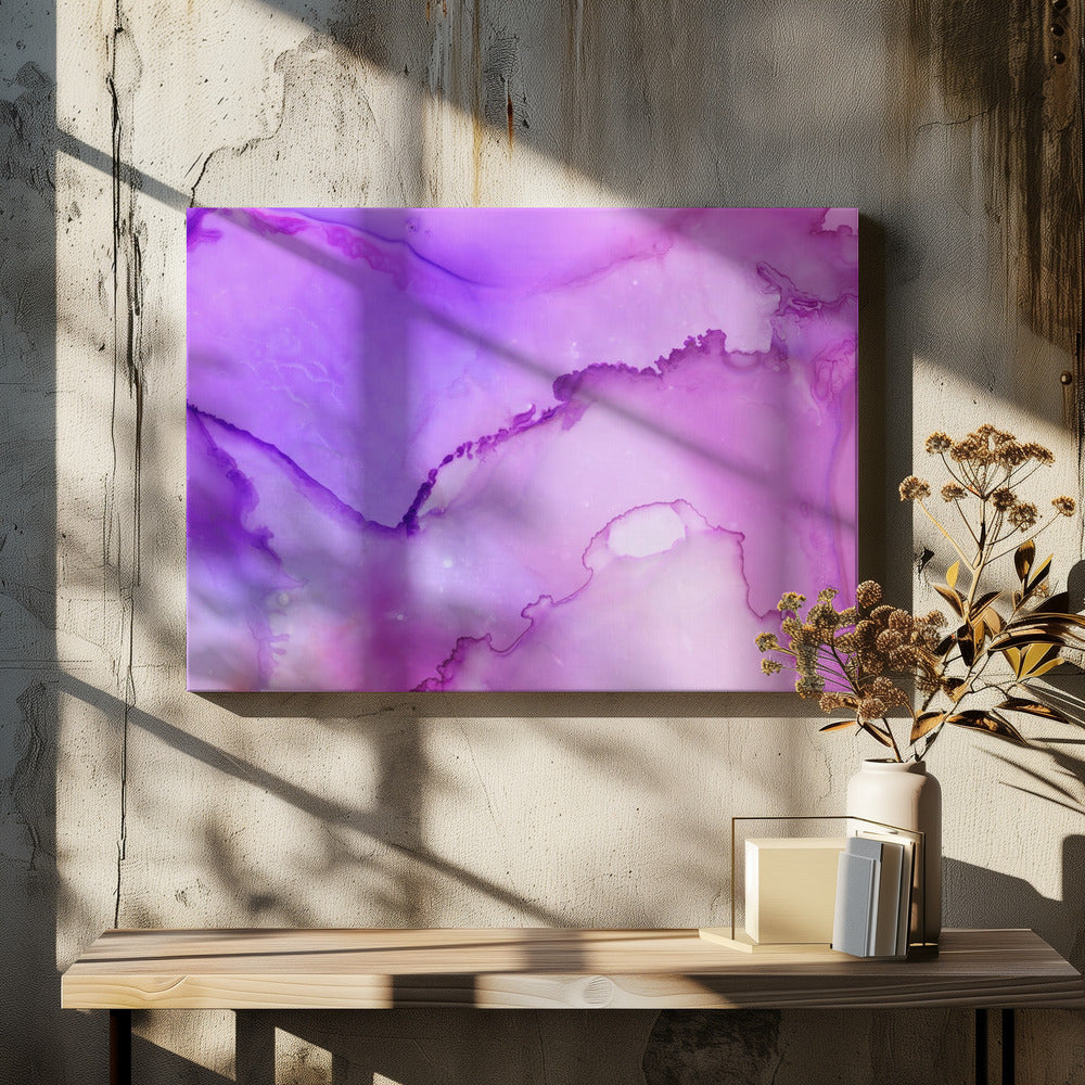 Fluid Abstract Patterns in Purple and Pink Hues | Canvas