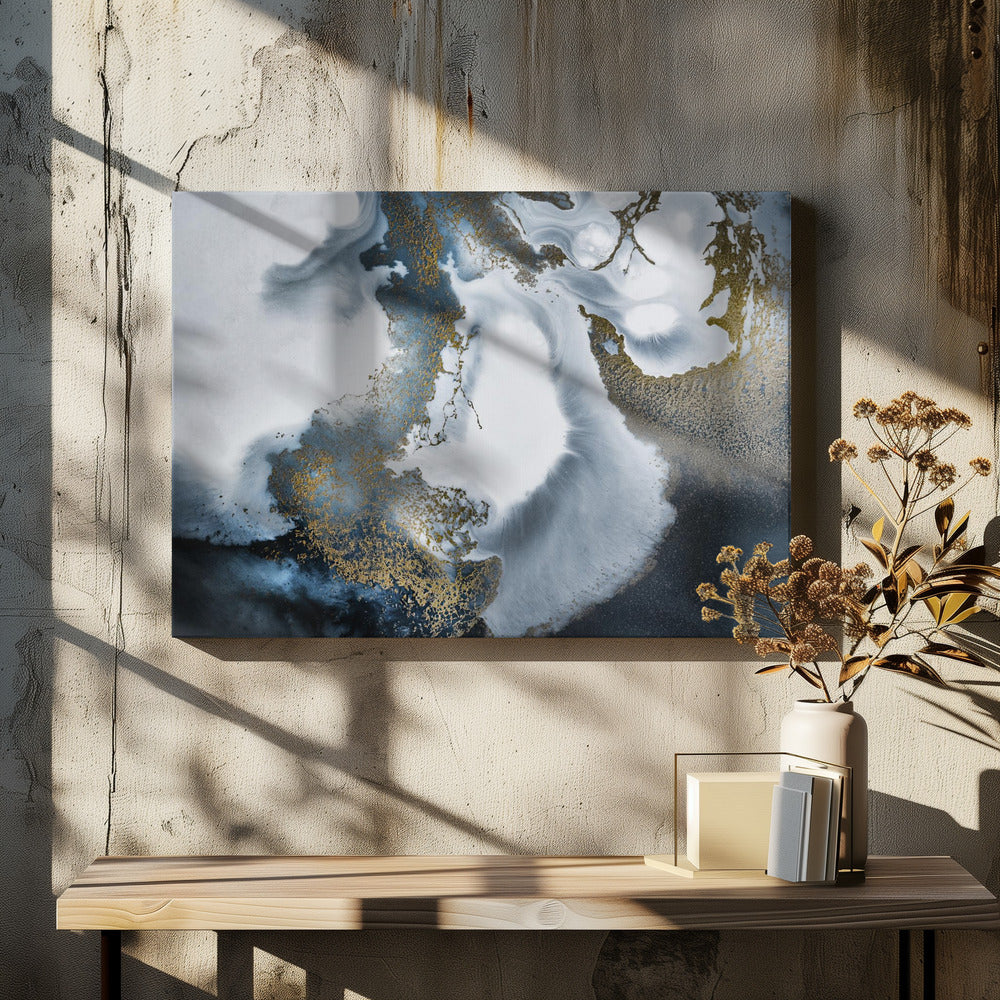 Black White and Gold &quot;Midnight Motion&quot; | Canvas