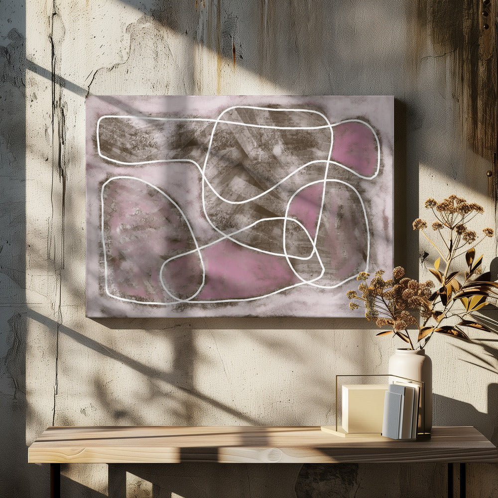 Pastel pink line drawing | Canvas