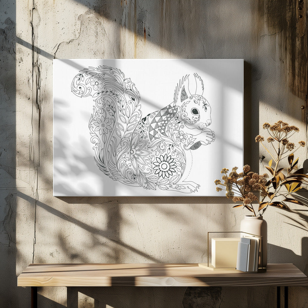 Ornate Squirrel Design | Canvas