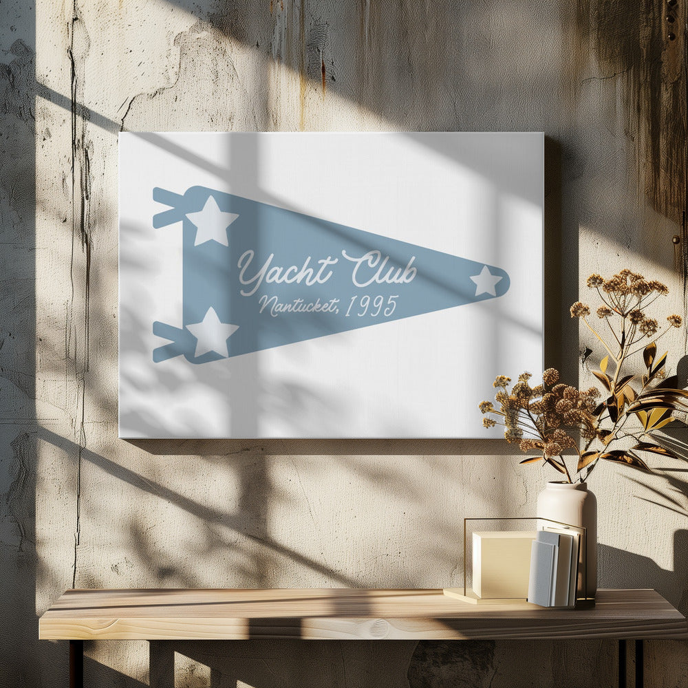 Yacht Club Blue Pennant | Canvas