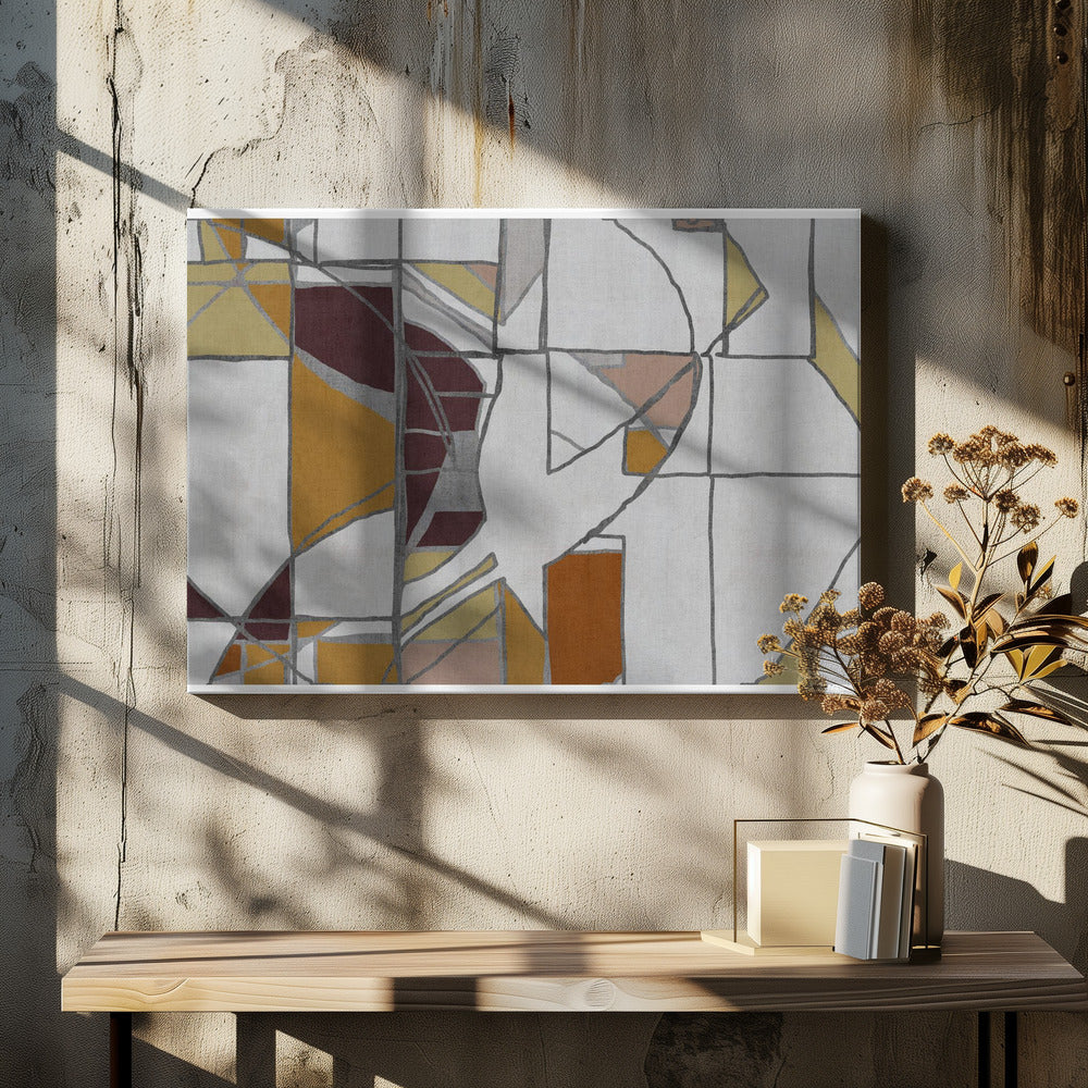 Abstract Geometric Forms in Warm Tones | Canvas