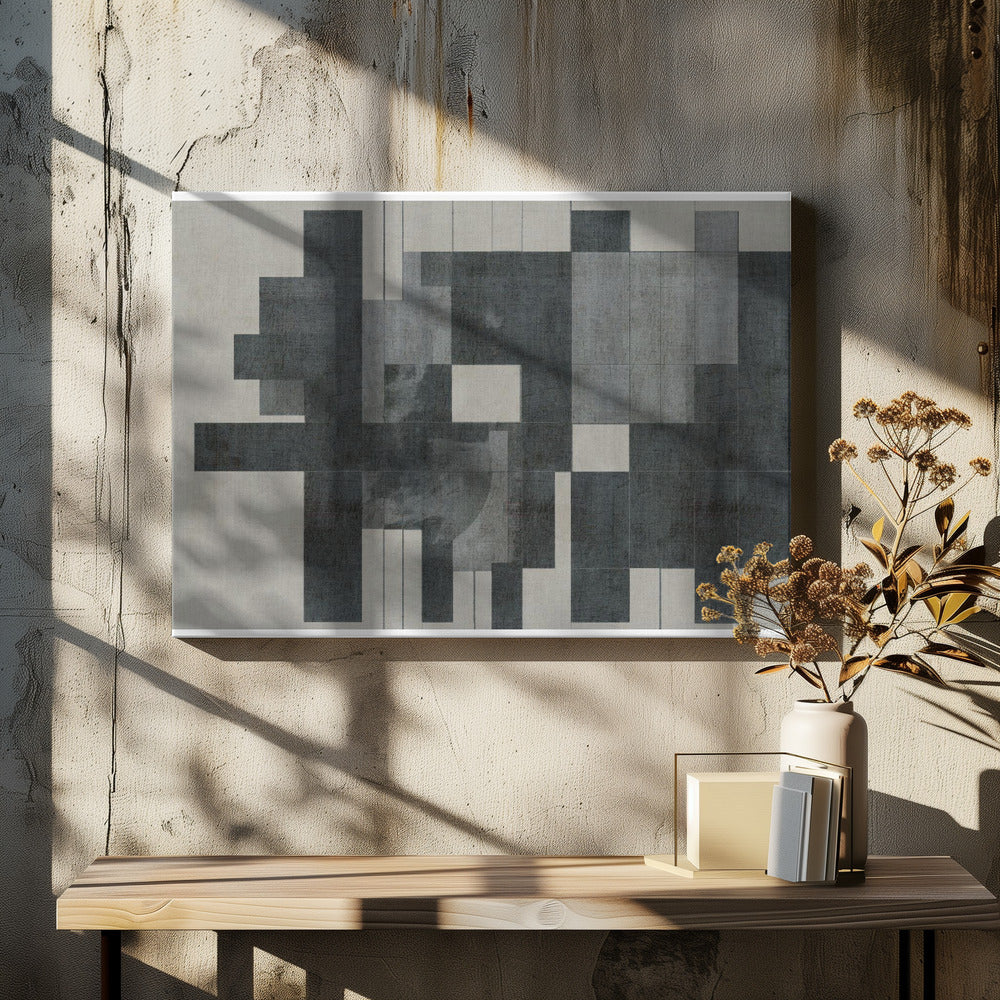 Mid Century Modern Composition in Grayscale | Canvas