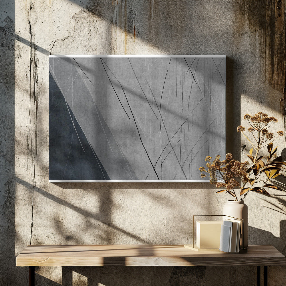 Abstract Lines on Grey | Canvas