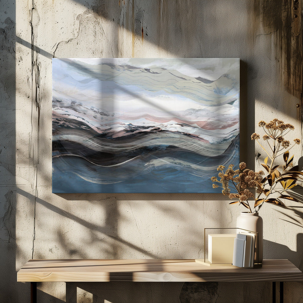 Abstract Landscape Waves Blue | Canvas