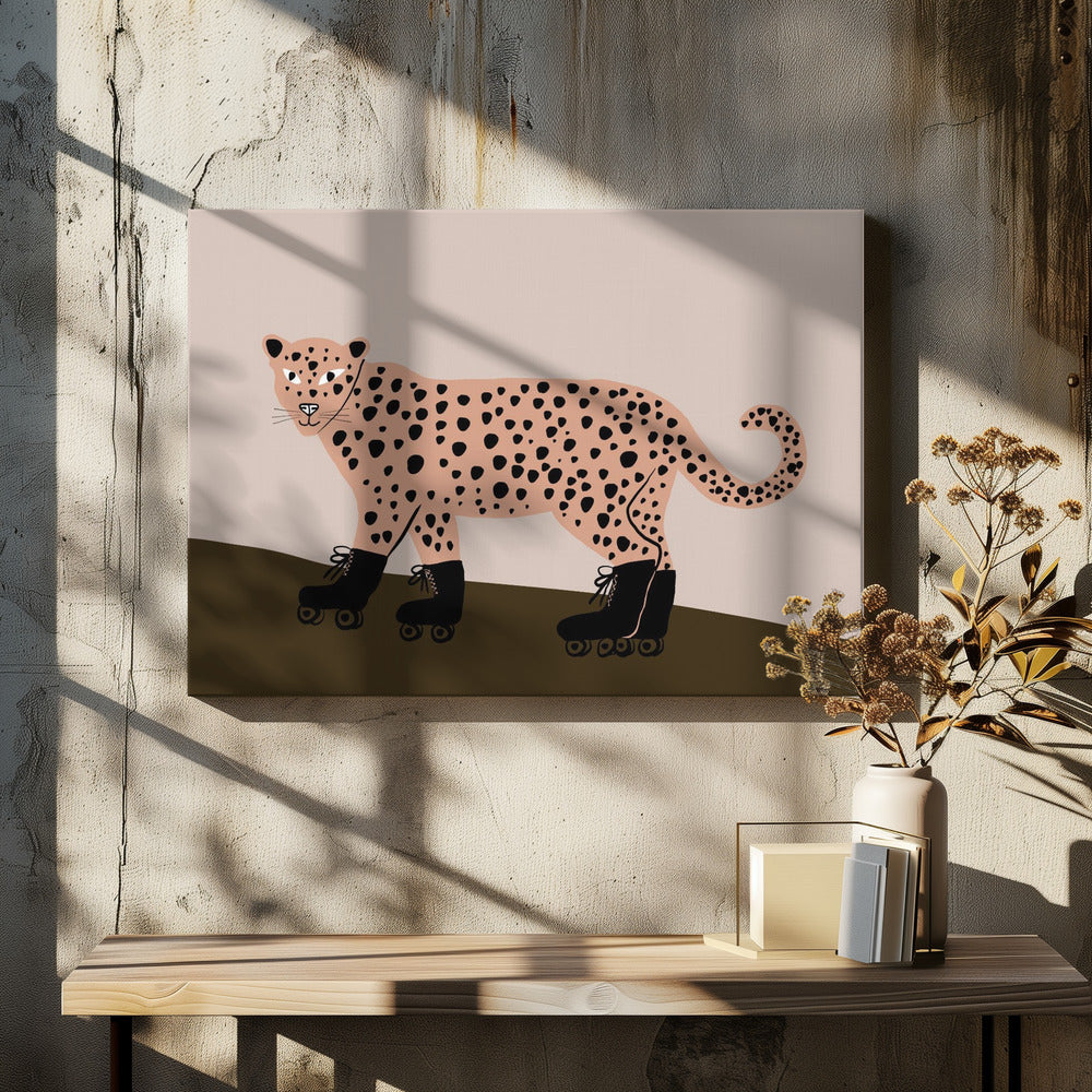 Leopard skating | Canvas