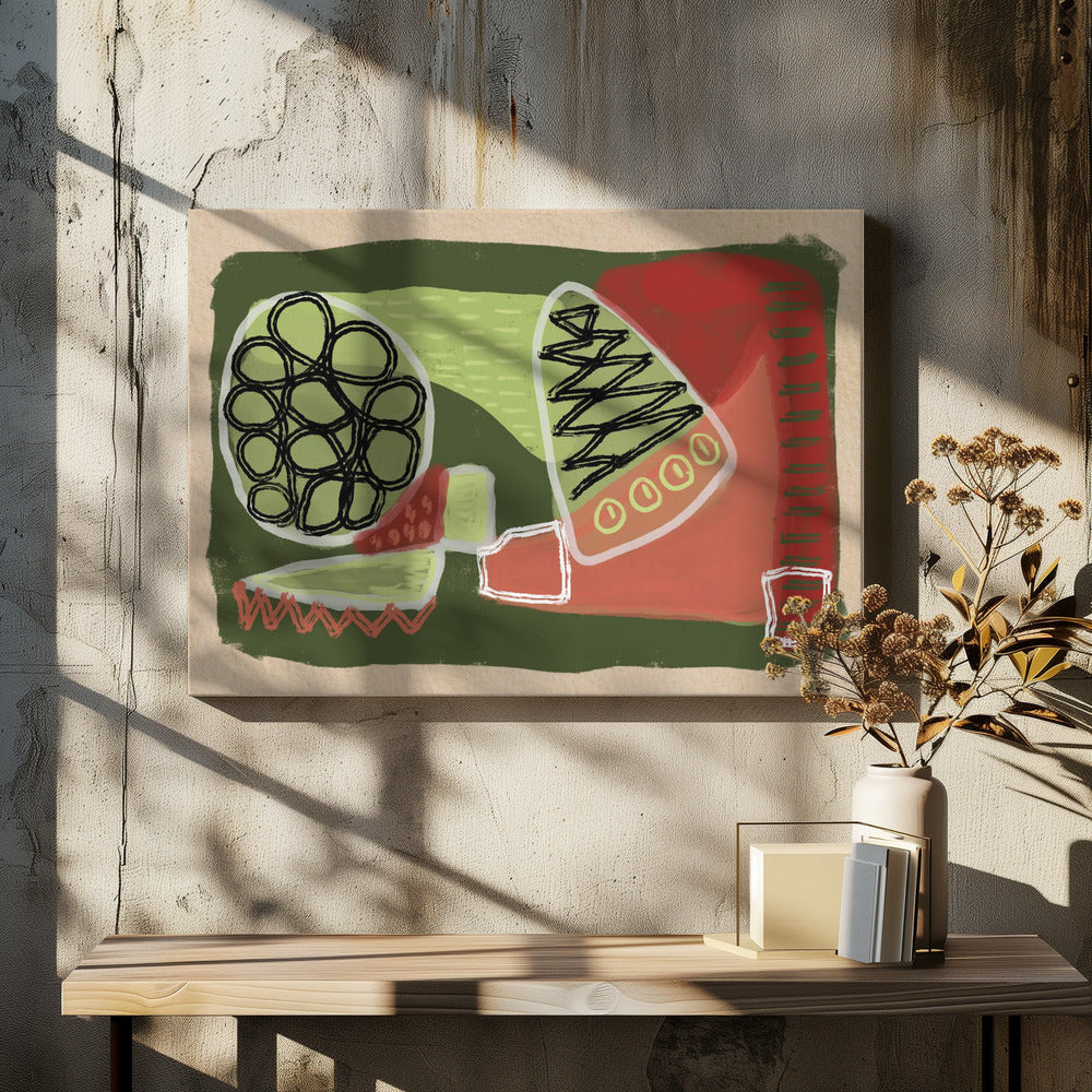 Abstract green and red | Canvas