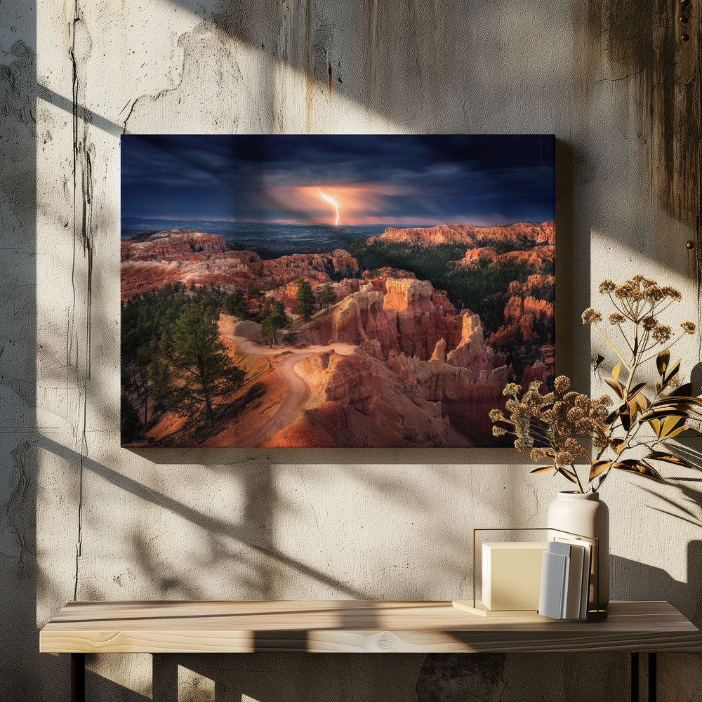 Lightning over Bryce Canyon | Canvas