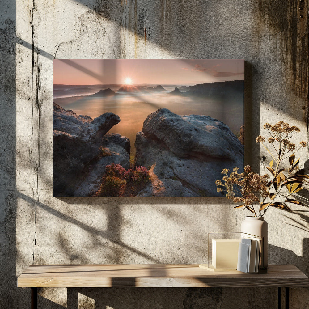 Sunrise on the rocks | Canvas