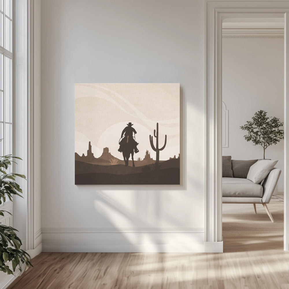 Cowboy&#039;s Distant Ride | Canvas