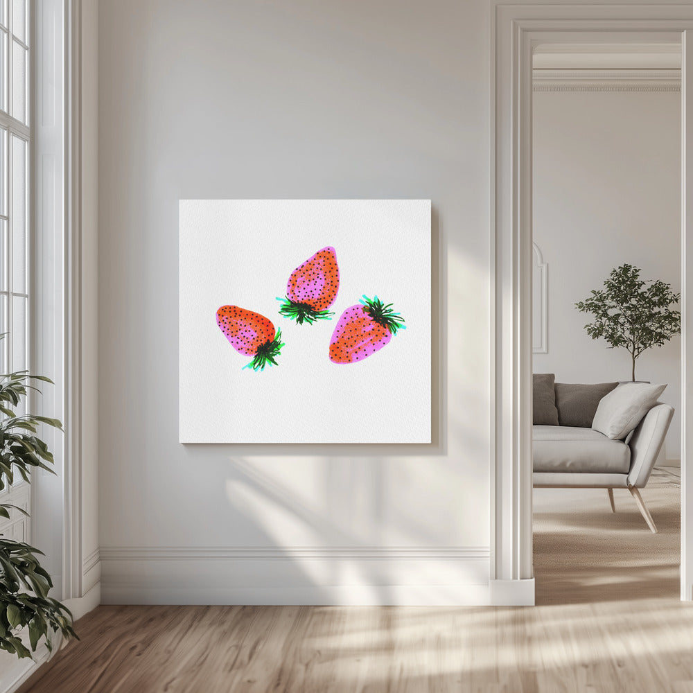 Red Lavender Sweet Strawberries Fruit | Canvas