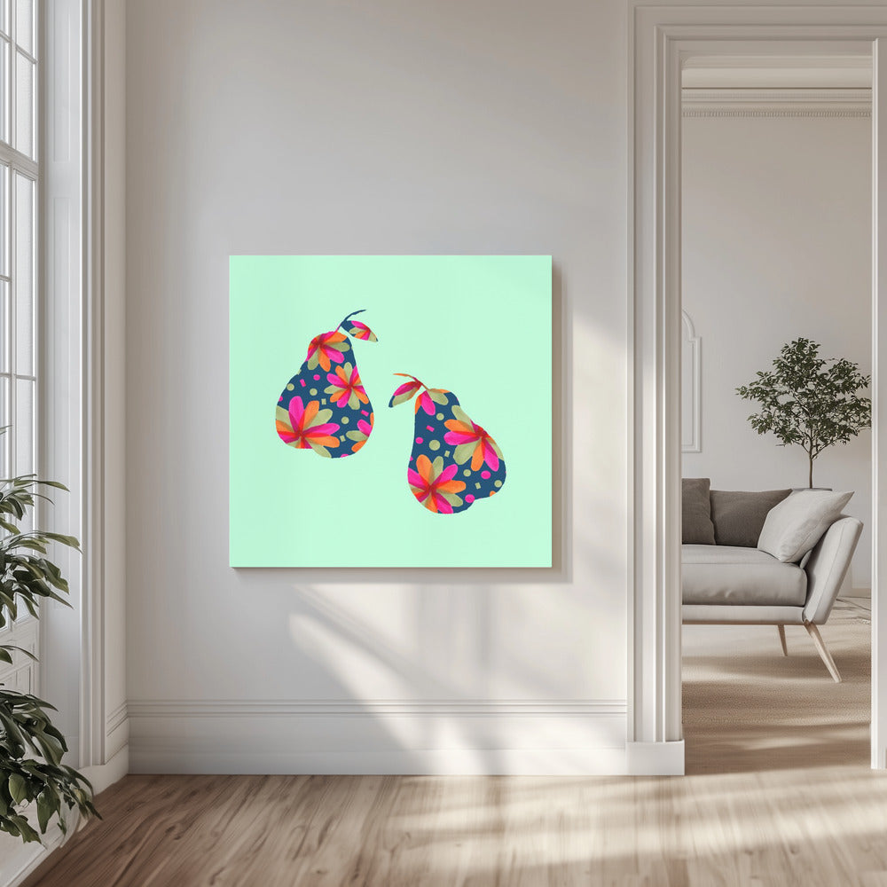 Pears In Pattern Art Print | Canvas