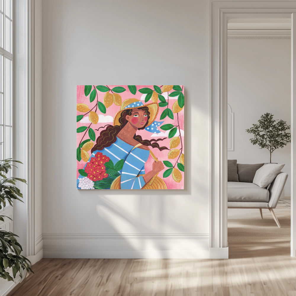 Portrait woman in Amalfi coast Italy | Canvas