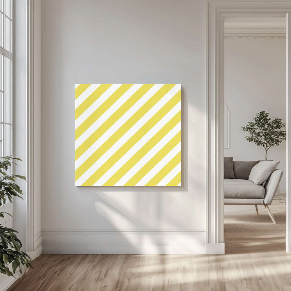 Yellow and White Stripes | Canvas