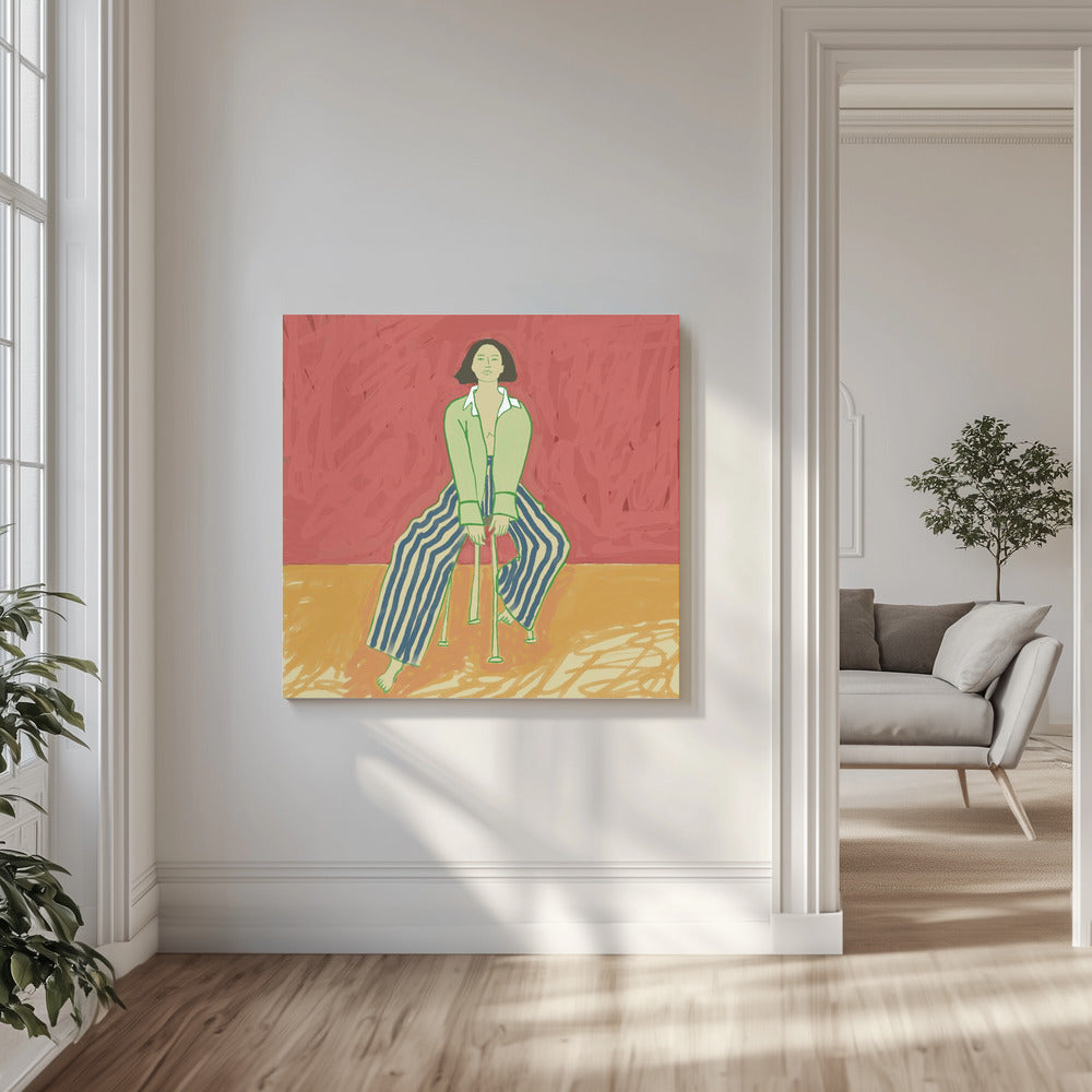 Woman on stool | Canvas