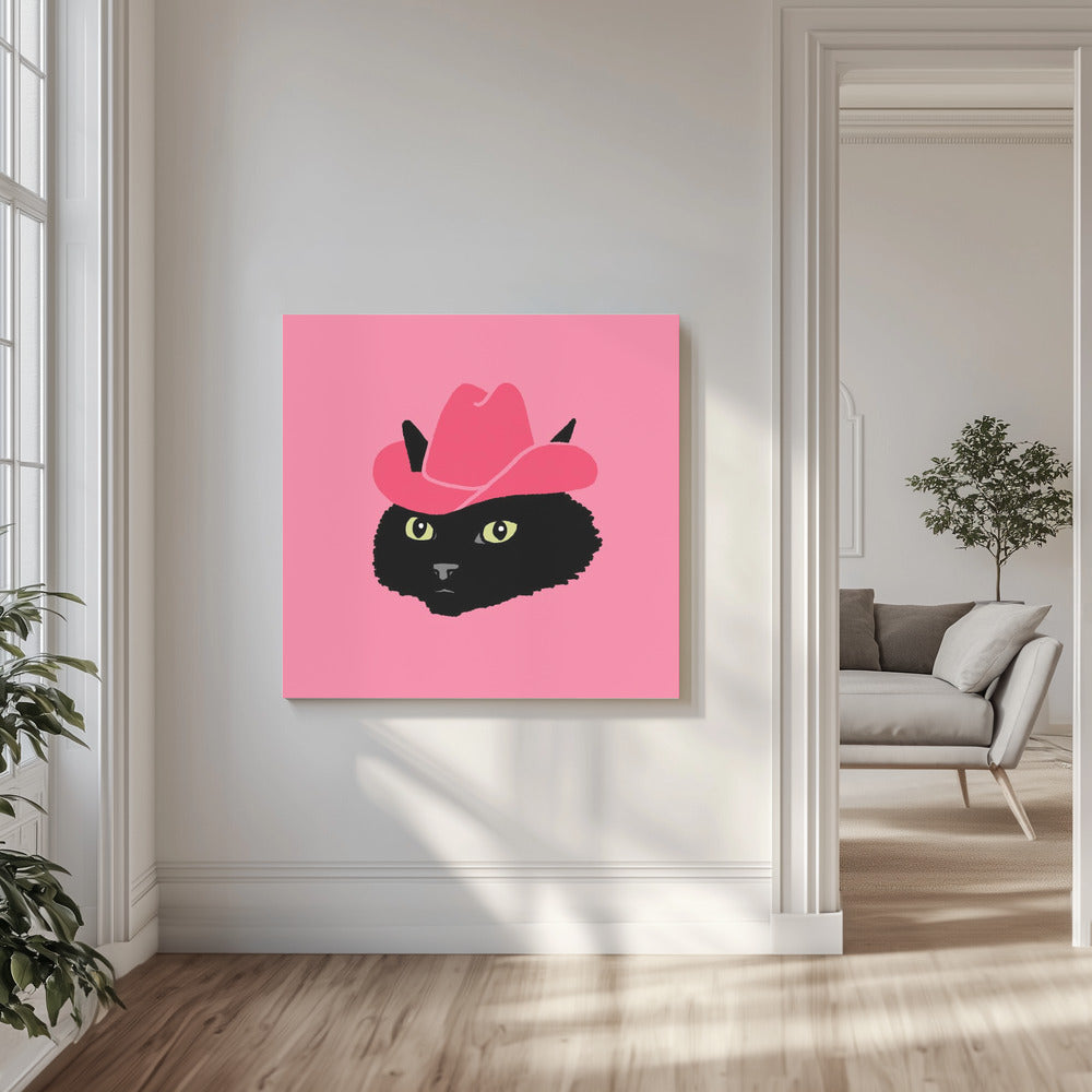 Marcy The Cute Cowgirl Cat | Canvas