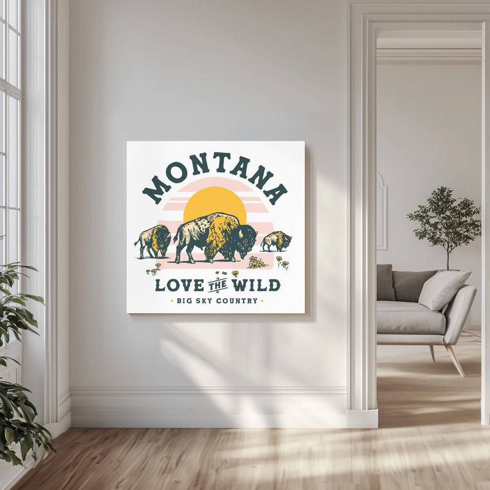 Montana Buffalo Art: Love The Wild | Canvas