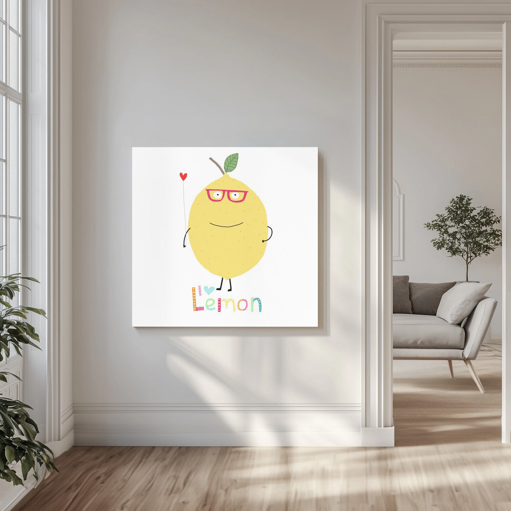 I Love Lemon! A Cute Lemon Holding a Love Heart. | Canvas