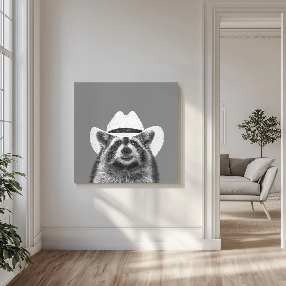 Wyatt The Cowboy Raccoon | Canvas