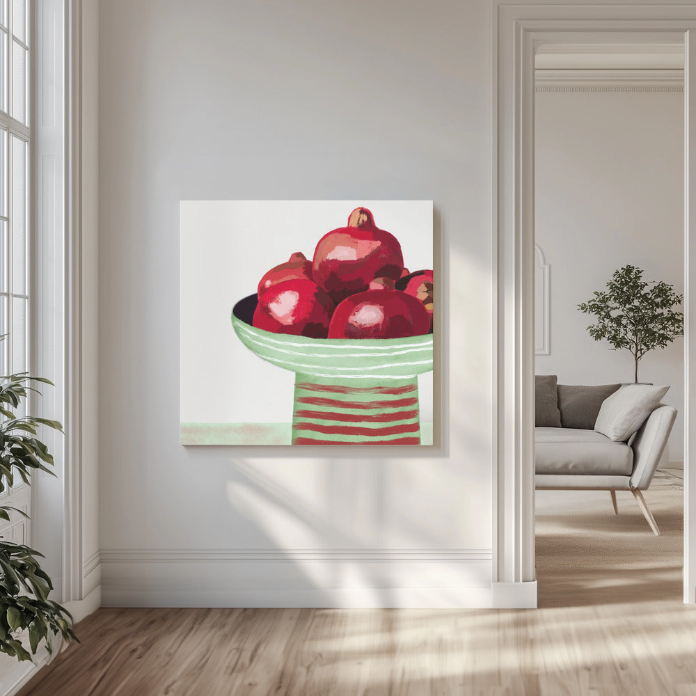 Pomegranates in bowl | Canvas