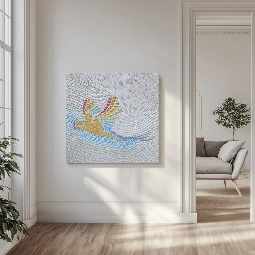 Rainbow Parrot Flight | Canvas